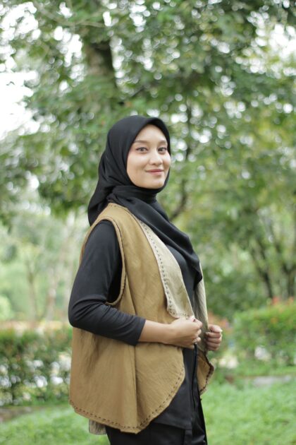 Outer Kayu Teger Krem Kuning Ecoprint 🌿☘️🍁